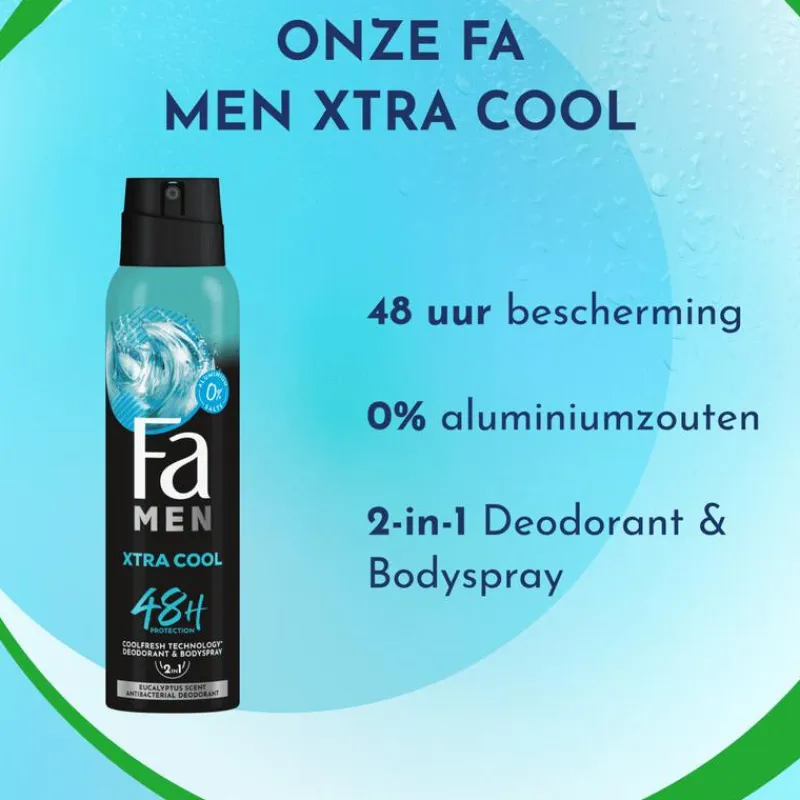 New FA Men Extreme Cool Deodorant Spray 150 ML