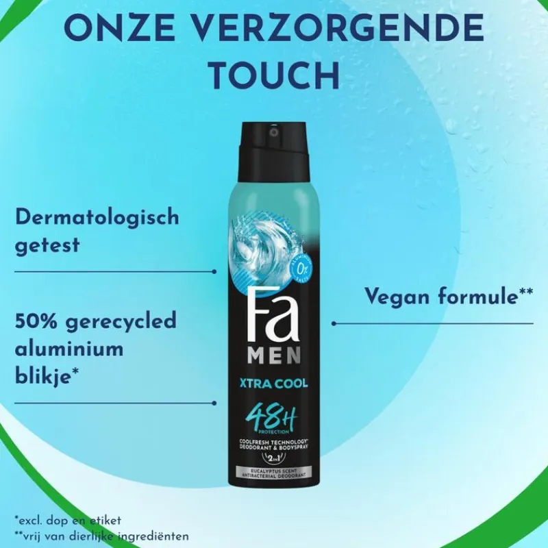 New FA Men Extreme Cool Deodorant Spray 150 ML