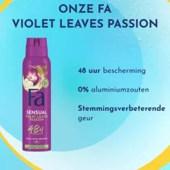 Hot FA Violet Leaves Passion Deodorant Spray 150 ML