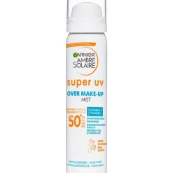 Hot Garnier Ambre Solaire Over Make-up Super UV Mist SPF50 met Glycerine, Vitamine E en Hyaluronzuur 75ml