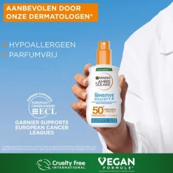 Clearance Garnier Ambre Solaire Sensitive Expert Zonnespray SPF50+ 150 ML