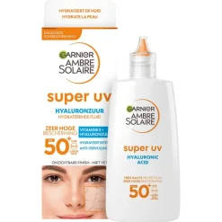 Outlet Garnier Ambre Solaire Super UV Hyaluronzuur Hydraterende Fluid SPF50+ 40 ML