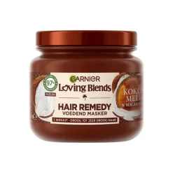 Outlet Garnier Loving Blends Kokosmelk & Macadamia Hair Remedy Haarmasker 340 ML