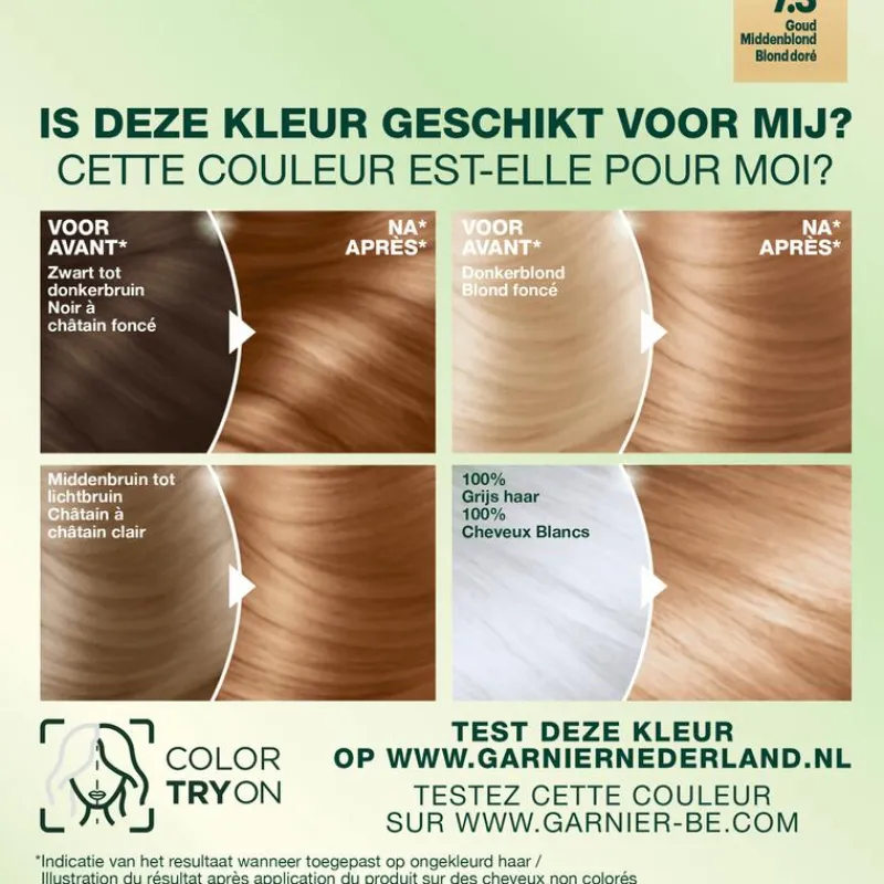 New Garnier Nutrisse Crème Permanente Haarverf 7.3 Goudblond