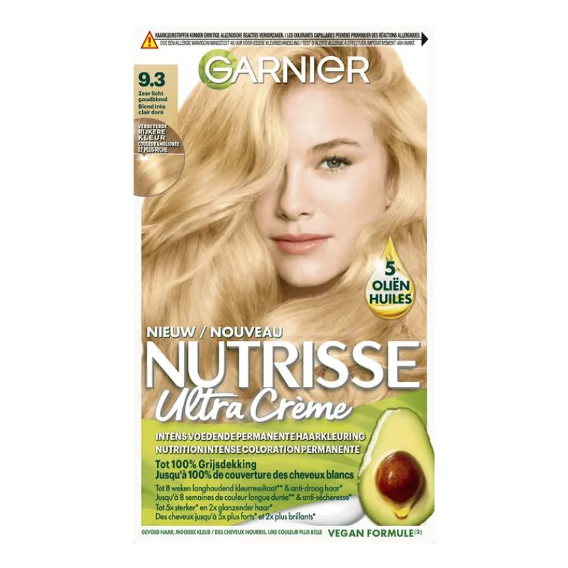 Discount Garnier Nutrisse Crème Permanente Haarverf 9.3 Zeer Licht Goudblond