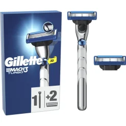 Outlet Gillette Mach3 Turbo Scheersysteem Met 2 Navulmesjes