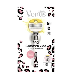 Discount Gillette Venus Comfortglide Coconut Luipaard Scheersysteem 5 Blades plus 1 Mesje