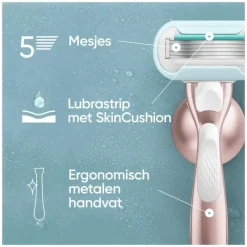 New Gillette Venus Deluxe Smooth Sensitive Rose Gold Scheersysteem 5 Blades