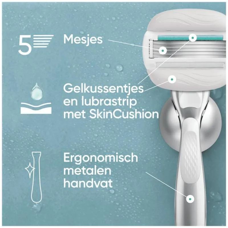 Discount Gillette Venus Pro ComfortGlide Sensitive Scheersysteem 5 Blades + 1 Navulmesjes