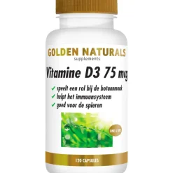 New Golden Naturals Vitamine D3 75 mcg Softgel Capsules 120 stuks