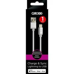 Hot Grixx Lightning to USB-A 1M White