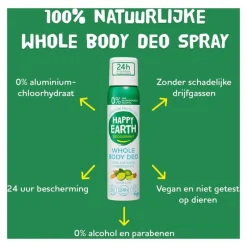 Discount Happy Earth 100% Natural Whole Body Deo Spray Cedar Lime 100ML