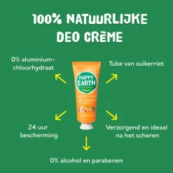 Outlet Happy Earth 100% Natuurlijke Rose Petitgrain Deodorant Crème 40 ML