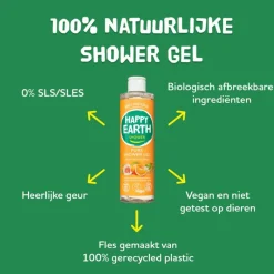 Happy Earth 100% Natuurlijke Shower Gel Rose Petitgrain