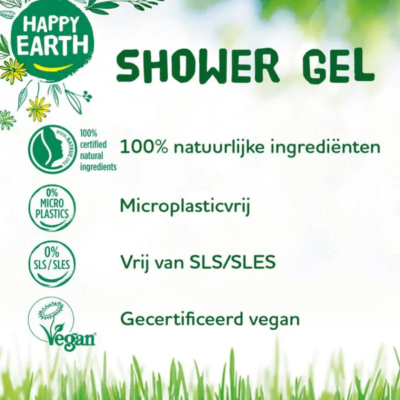 Happy Earth 100% Natuurlijke Shower Gel Rose Petitgrain