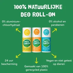 Best Happy Earth 100% Natuurlijke Rose Petitgrain Deodorant Roller 75 ML