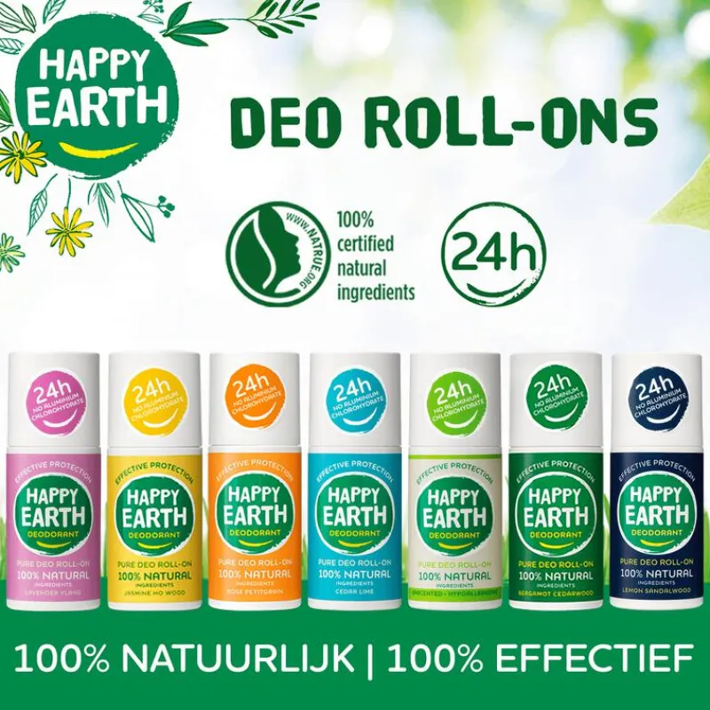 Best Happy Earth 100% Natuurlijke Rose Petitgrain Deodorant Roller 75 ML
