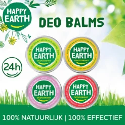 New Happy Earth 100% Natuurlijke Bergamot Deodorant Balm 45 gram