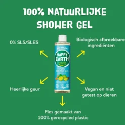 New Happy Earth Cedar Lime 100% Natuurlijke Douchegel 300 ML