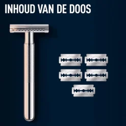 Clearance King C Gillette King C. Gillette Double Edge Safety Scheersysteem Met 5 Navulmesjes