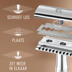 Clearance King C Gillette King C. Gillette Double Edge Safety Scheersysteem Met 5 Navulmesjes