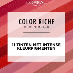 Outlet L'Oréal Paris Color Riche Intense Volume Matte Roze Lipstick 188 Le Rose Activist 1,8 GR 188 - Le Rose Activist