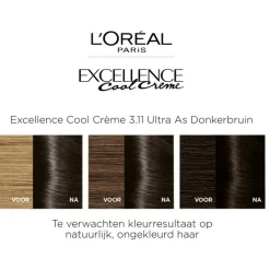 Outlet L'Oréal Paris Excellence Cool Creams Permanente Haarverf 3.11 Ultra As Donkerbruin
