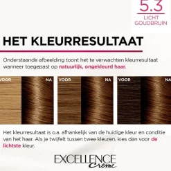 Clearance L'Oréal Paris Excellence Crème Verzorgende Crèmekleuring 5.3 Licht Goudbruin