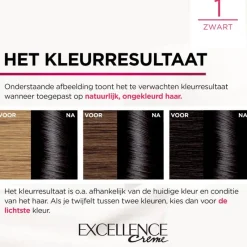 New L'Oréal Paris Excellence Crème Permantente Haarverf 1 Intens Zwart 1 Zwart