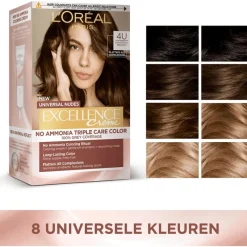 Best L'Oréal Paris Excellence Universal Nudes Permanente Haarverf 4U Middenbruin 4U Universeel Middenbruin