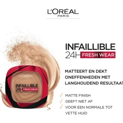 Hot L'Oréal Paris Infaillible 24H Fresh Wear Foundation in a Powder 245 Golden Honey