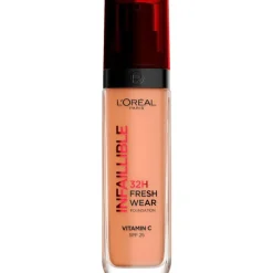 New L'Oréal Paris Infaillible 32HR Fresh Wear Foundation met SPF25 30 ML 320 Caramel