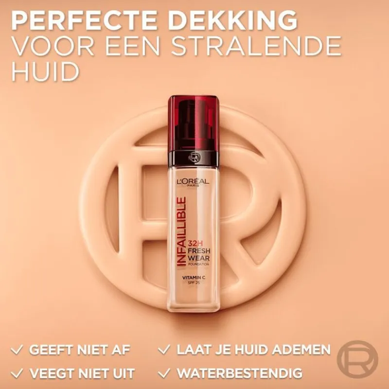 Clearance L'Oréal Paris Infaillible 32HR Fresh Wear Reno Foundation met SPF25 30ML 132