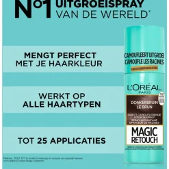 New L'Oréal Paris Magic Retouch Camouflerende Uitgroeispray Donkerbruin 75 ML 2 Donkerbruin