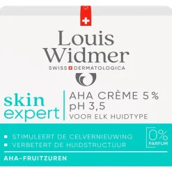 New Louis Widmer Skinexpert Aha Crème 5% Ph 3,5 Zonder Parfum 50 ML