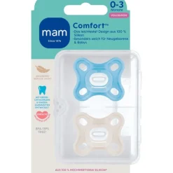 Online MAM Comfort Fopspenen 0-3 maanden 2 stuks Blue