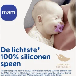 Outlet MAM Comfort Fopspenen 0-3 maanden Uni 2 stuks groen