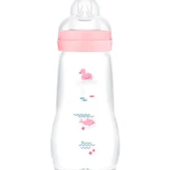 Hot MAM Feel Good Glass Bottle Babyfles 260 ML Pink