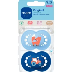 Online MAM Original Fopspenen 6-16 maanden 2 stuks Blue