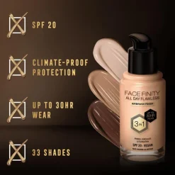 New Max Factor Facefinity Foundation 30 ML Warm Almond/C45