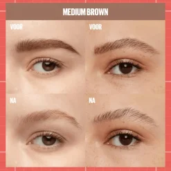 Clearance Maybelline New York BUILD A BROW Wenkbrauwpen/fixeergel 257 Medium Brown 257 - Medium Brown