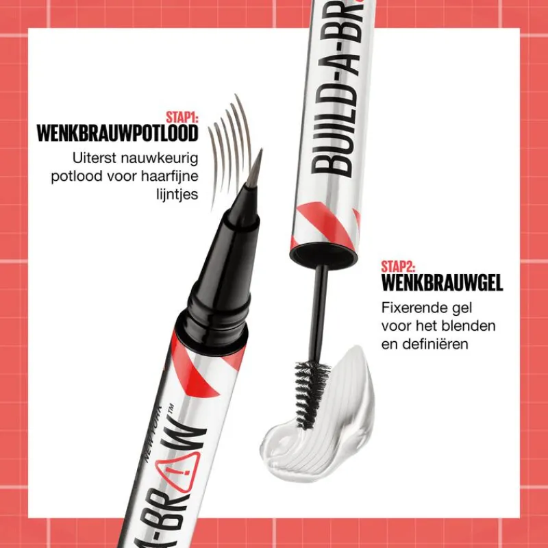 Online Maybelline New York BUILD A BROW Wenkbrauwpen/fixeergel 255 Soft Brown 255 - Soft Brown