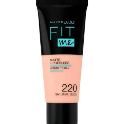 Hot Maybelline New York Fit Me Matte + Poreless Foundation 30 ML 220 Natural Beige