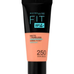 Clearance Maybelline New York Fit Me Matte + Poreless Foundation 30 ML 250 Sun Beige