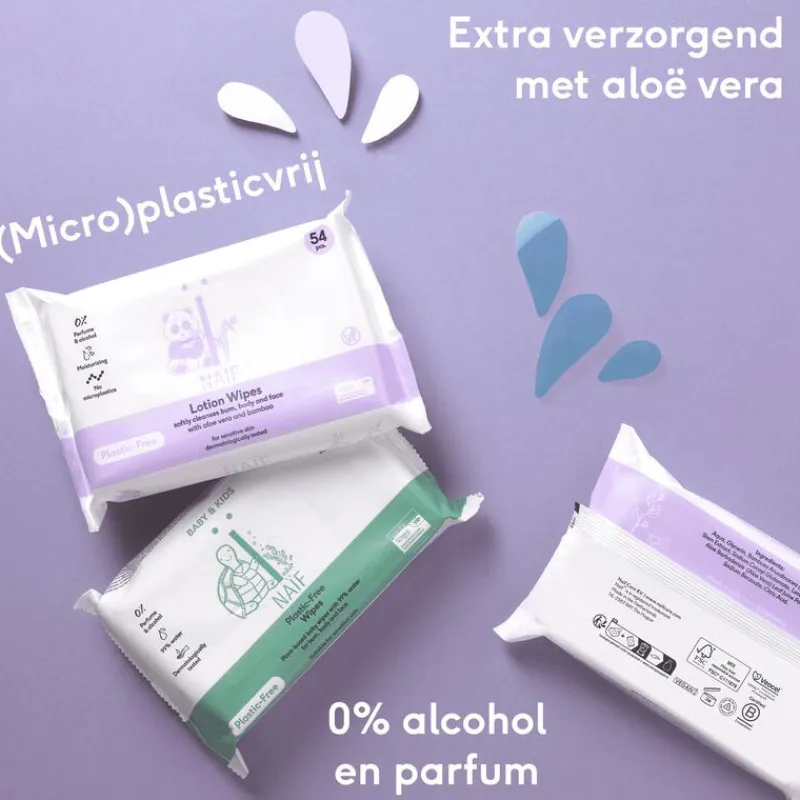 Clearance Naïf Plasticvrije Lotion Billendoekjes 24x54 stuks