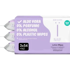 Hot Naïf Plasticvrije Lotion Billendoekjes 3x54 stuks