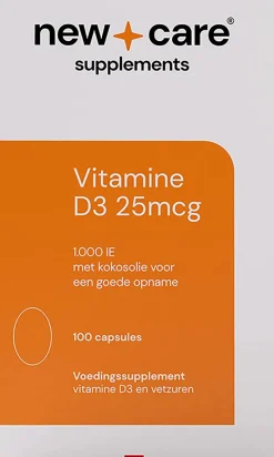 Discount New Care Vitamine D3 25mcg Capsules 100 stuks