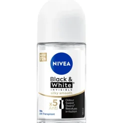 New NIVEA Black & White Invisible Silky Smooth Deodorant Roller 50 ML