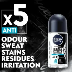 Hot NIVEA MEN Black & White Invisible Fresh Deodorant Roller 50 ML