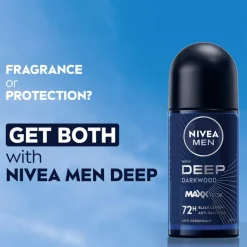 New NIVEA MEN Deep Dark Wood Deodorant Roller 50 ML